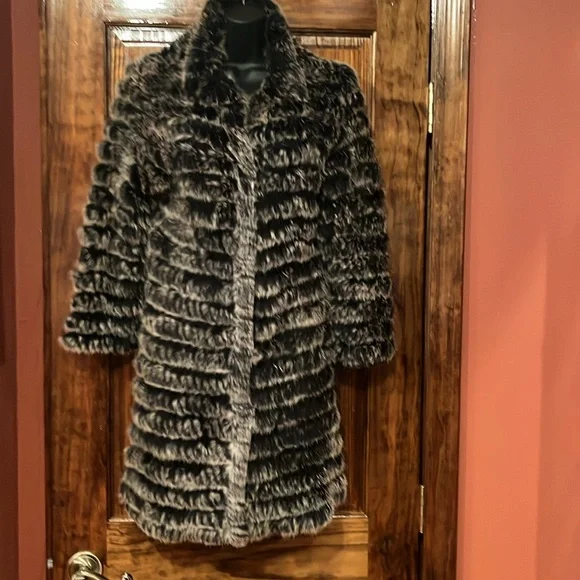 Neiman Marcus Knit & Fur Coat
